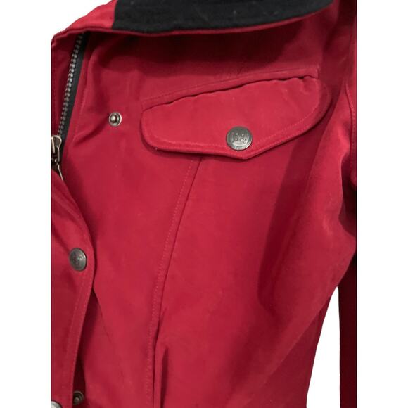 Nils Skiwear Womens Red Faux Fur Collar Belted Ski Jacket Size 10 Petite - Picture 5 of 10